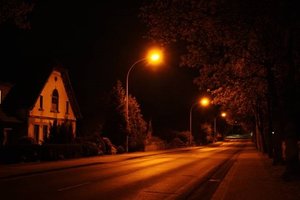 Straßenbeleuchtung vor der Umrüstung auf LED