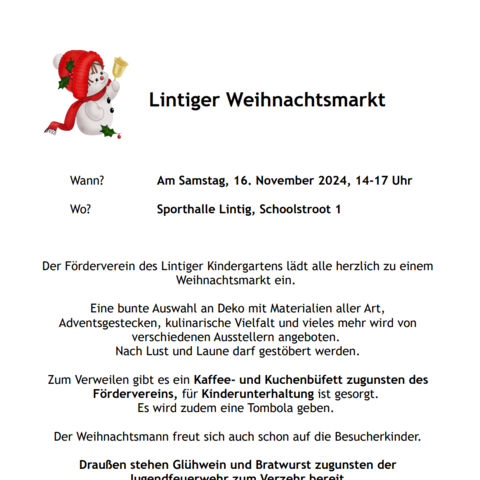 Lintiger Weihnachtsmarkt 2024