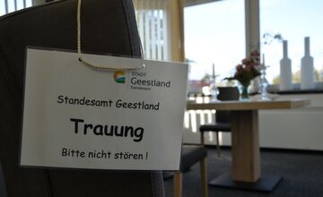 Schild im Trauzimmer